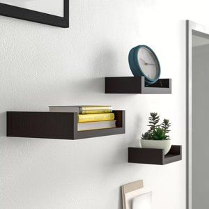 3 Piece Floating Shelf in Dark Walnut Brown